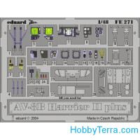 Photo-etched set 1/48 AV-8B Harrier II Plus, for Hasegawa kit