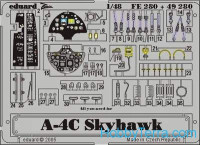 Photo-etched set 1/48 A-4C Skyhawk, for Hasegawa kit