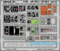 Photo-etched set 1/48 SBD-3 Dauntless Color, for Accurate Miniatures kit