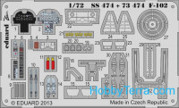 Photo-etched set 1/72 F-102 (self adhesive), for Meng kit