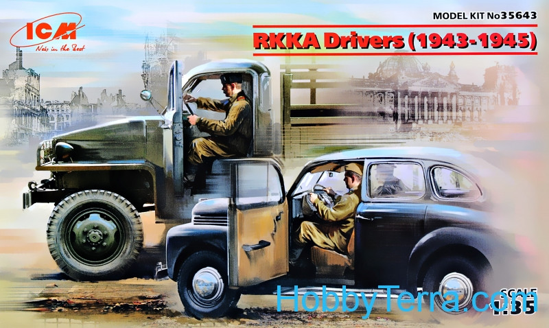 ICM Kit Modellismo - Autisti RKKA (1943-1945) - 2 Figure In Plastica Scala 1:35 - Non Verniciato - 35643