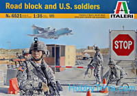 Road block and U.S. soldiers