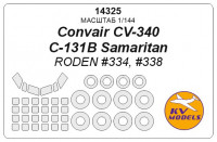 Mask 1/144 for Convair CV-340/C-131B Samaritan + wheels masks (RODEN)