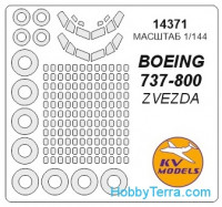 Mask 1/144 for Boeing 737-800 + wheels, for Zvezda kit