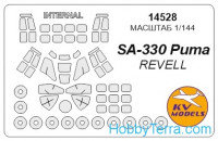 Mask 1/144 for helicopter SA-330 "Puma" + wheels, for Revell kit