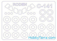 Mask 1/144 for C-141B Starlifter and wheels masks, for Roden kit
