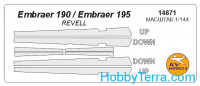 Mask 1/144 for Embraer 190/195, for Revell kit