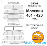 Mask 1/35 for Moscvich 401-420 (Double sided), for ICM kit