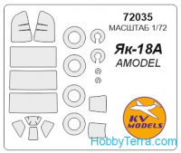 Mask 1/72 for Yak-18A and wheels masks, for Amodel kit