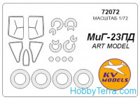 Mask 1/72 for MiG-23PD + wheels, for ART Model kit