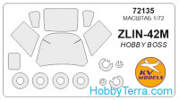 Mask 1/72 for Zlin-42M, for HobbyBoss kit
