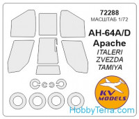 Mask 1/72 for AH-64A/D Apache and wheels masks, for Italeri kit