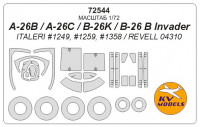 Mask 1/72 for A-26B/A-26C/B-26K/B-26 B Invader + wheels masks (Italeri, REVELL)