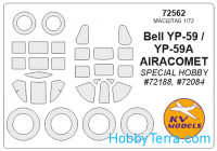Mask 1/72 for Bell P-59 and wheels masks, for Special Hobby kit