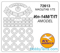 Mask 1/72 for Ilyushin IL-14M and wheels masks, for Amodel kit