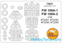 Mask 1/72 for Fw-189A1/A-2 and wheels masks, for ICM kit