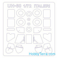 Mask 1/72 for UH-60 Black Hawk/UH 60 Desert Hawk/UH 60A and wheels masks, for Italeri/Revell kit