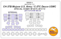 Mask 1/72 for CH-37B Mojave U.S. Army/C-37C Deuce USMC + wheels (Double sided), Special Hobby kits