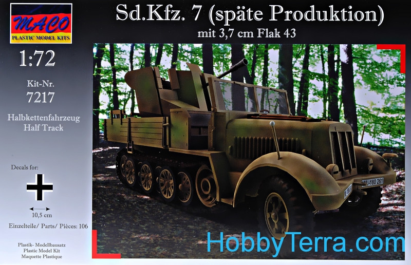 Sd Kfz 7 后期生产 W 3 7 Cm Flak 43 Maco 7217 Hobbyterra Com