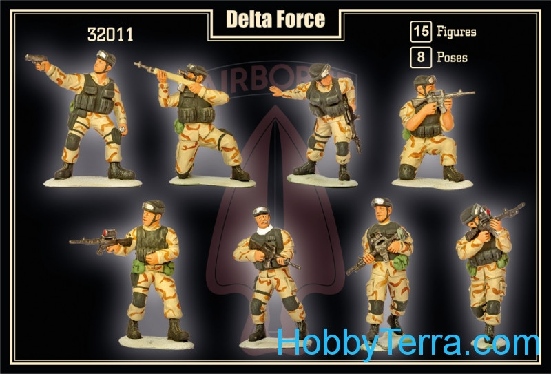 Mars Figures 32011 – Kit Modellistico In Plastica 1/32 – Delta Force 15 Figure – Non Verniciato E Non Assemblato