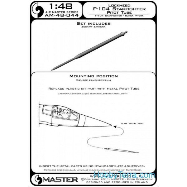 Pitot Tube Master 48-044 F-104 Starfighter