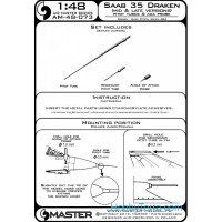 Master  48-073 SAAB 35 Draken (mid and late versions) - Pitot Tubes & Angle Of Attack probe