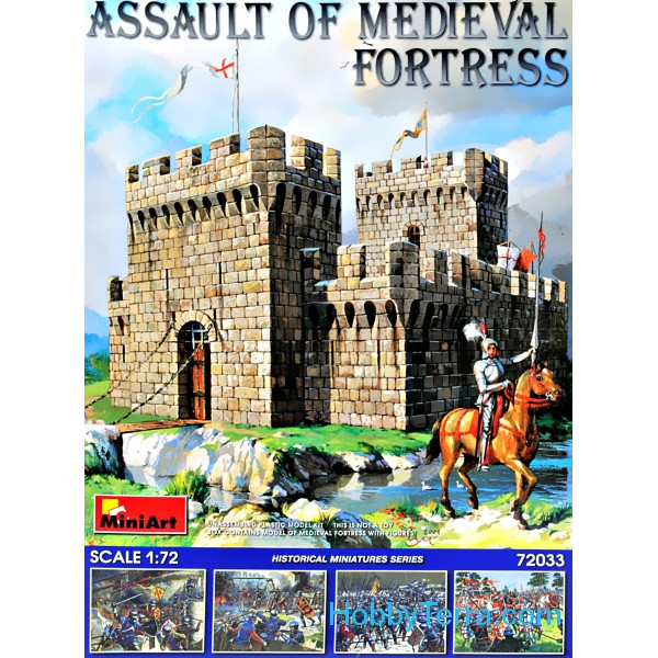 MiniArt 72033 - Kit Modellino Scala 1:72 Assalto A Fortezza Medievale, Diorama Storico Da Montare E Dipingere