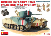 British infantry tank Valentine Mk 1 with crew (including iterior)