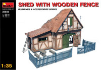 Shed with Wooden Fence (Plastic model kit)