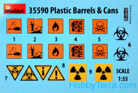 Miniart  35590 Plastic Barrels & Cans