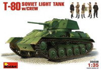 T-80 Soviet light tank with crew