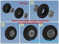 Northstar Models  72094-a Wheels set for Spitfire 4 spoke, smooth tires wheels set No mask series (Resin parts)