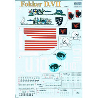 Decal for jet fighter Fokker D VII Part 1, 4 sheets