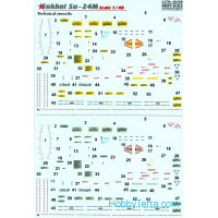 Decal 1/48 for Sukhoi Su-24M Technical stencils