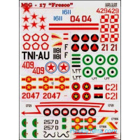 Decal 1/72 for MiG-17 "Fresco"