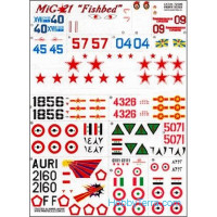 Decal 1/72 for Mig-21 "Fishbed"