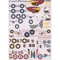 Decal 1/72 for USAF Curtiss P-40 Kittyhawk