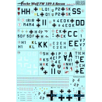 Decal 1/72 for Focke Wulf Fw-189 A Recon