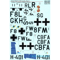 Decal 1/72nfor Focke-Wulf Fw 200 