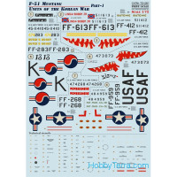 Decal 1/72 for F-51 Mustang, Korean war, Part 1