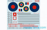 Print Scale  72-296 Decal 1/72 for Avro 683 Lancaster