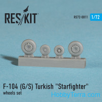 RESKIT  72-0011 Wheels set 1/72 for F-104 (G/S) Turkish Starfighter