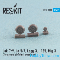 Wheels set 1/72 for Yak-7/9, La-5/7, Lagg-3, I-185, Mig-3 (for ground airfields)