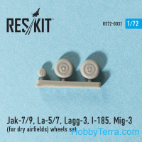 RESKIT  72-0031 Wheels set 1/72 for Yak-7/9, La-5/7, Lagg-3, I-185, Mig-3 (for dry airfields)