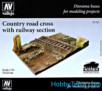 Country road cross with railway section