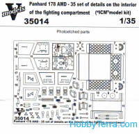 Photo-etched set 1/35 Panhard 178AMD-35 interior of fighting compartment, for ICM kit