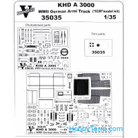 Photo-etched set 1/35 KHD A3000 WWII German army truck, for ICM kit