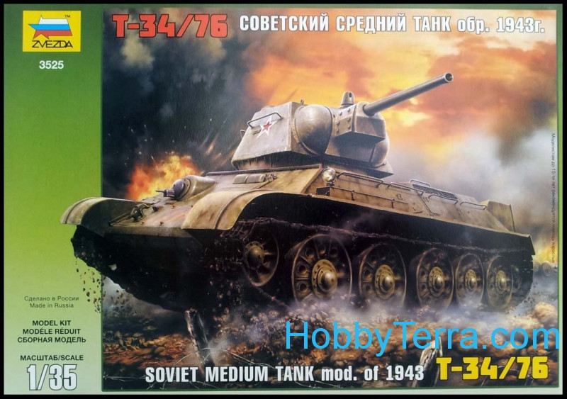 mod. 1943 Zvezda 3525 T-34/76 /soviet medium tank/ 1/35 
