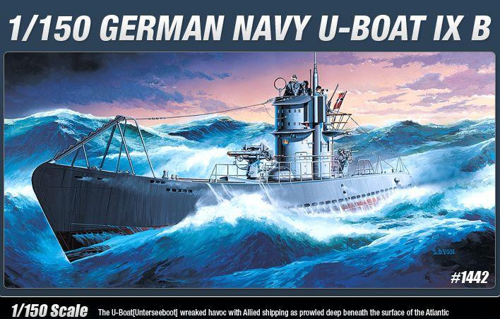 1/150 Submarine German Navy U-BOAT IX B Academy 1442 HobbyTerra.com