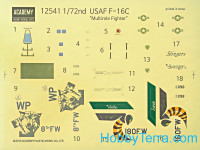Academy 12541 Snap fit kit. USAF F-16C "Multirole fighter" MCP